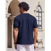imageCOOFANDY Mens T Shirts 100 Cotton V Neck Tee Shirt Plain Short Sleeve Casual ShirtsNavy Blue
