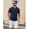 imageCOOFANDY Mens T Shirts 100 Cotton V Neck Tee Shirt Plain Short Sleeve Casual ShirtsNavy Blue