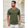 imageCOOFANDY Mens T Shirts 100 Cotton V Neck Tee Shirt Plain Short Sleeve Casual ShirtsOlive Green
