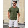 imageCOOFANDY Mens T Shirts 100 Cotton V Neck Tee Shirt Plain Short Sleeve Casual ShirtsOlive Green