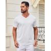 imageCOOFANDY Mens T Shirts 100 Cotton V Neck Tee Shirt Plain Short Sleeve Casual ShirtsWhite