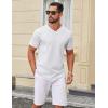 imageCOOFANDY Mens T Shirts 100 Cotton V Neck Tee Shirt Plain Short Sleeve Casual ShirtsWhite