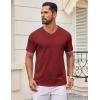imageCOOFANDY Mens T Shirts 100 Cotton V Neck Tee Shirt Plain Short Sleeve Casual ShirtsWine Red