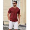 imageCOOFANDY Mens T Shirts 100 Cotton V Neck Tee Shirt Plain Short Sleeve Casual ShirtsWine Red