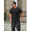 imageCOOFANDY Mens T Shirts Casual Short Sleeve Cotton Tee Shirts Hipster Hip Hop Longline TShirt Basic Summer TopsOne Piece All Black