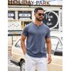 imageCOOFANDY Mens T Shirts Short Sleeve Casual V Neck TShirt Soft Notch Neck Tee Classic Plain Shirts1navy Blue