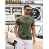 imageCOOFANDY Mens T Shirts Short Sleeve Casual V Neck TShirt Soft Notch Neck Tee Classic Plain ShirtsArmy Green