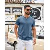 imageCOOFANDY Mens T Shirts Short Sleeve Casual V Neck TShirt Soft Notch Neck Tee Classic Plain ShirtsDark Blue