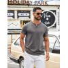 imageCOOFANDY Mens T Shirts Short Sleeve Casual V Neck TShirt Soft Notch Neck Tee Classic Plain ShirtsDark Grey