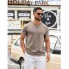 imageCOOFANDY Mens T Shirts Short Sleeve Casual V Neck TShirt Soft Notch Neck Tee Classic Plain ShirtsKhaki