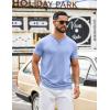 imageCOOFANDY Mens T Shirts Short Sleeve Casual V Neck TShirt Soft Notch Neck Tee Classic Plain ShirtsLight Blue