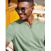 imageCOOFANDY Mens T Shirts Short Sleeve Casual V Neck TShirt Soft Notch Neck Tee Classic Plain ShirtsLight Green