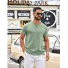 imageCOOFANDY Mens T Shirts Short Sleeve Casual V Neck TShirt Soft Notch Neck Tee Classic Plain ShirtsLight Green