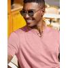 imageCOOFANDY Mens T Shirts Short Sleeve Casual V Neck TShirt Soft Notch Neck Tee Classic Plain ShirtsPink