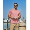 imageCOOFANDY Mens T Shirts Short Sleeve Casual V Neck TShirt Soft Notch Neck Tee Classic Plain ShirtsPink