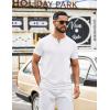 imageCOOFANDY Mens T Shirts Short Sleeve Casual V Neck TShirt Soft Notch Neck Tee Classic Plain ShirtsWhite