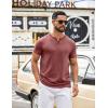 imageCOOFANDY Mens T Shirts Short Sleeve Casual V Neck TShirt Soft Notch Neck Tee Classic Plain ShirtsWine Red