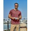 imageCOOFANDY Mens T Shirts Short Sleeve Casual V Neck TShirt Soft Notch Neck Tee Classic Plain ShirtsWine Red