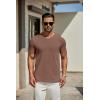 imageCOOFANDY Mens T Shirts Short Sleeve Classic V Neck TShirt Casual Summer Basic Tee ShirtBrown