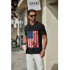 imageCOOFANDY Mens T Shirts Short Sleeve Classic V Neck TShirt Casual Summer Basic Tee ShirtYblack American Flag