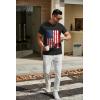 imageCOOFANDY Mens T Shirts Short Sleeve Classic V Neck TShirt Casual Summer Basic Tee ShirtYblack American Flag