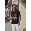 imageCOOFANDY Mens T Shirts Short Sleeve Classic V Neck TShirt Casual Summer Basic Tee ShirtYblack Independence Flag