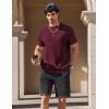 imageCOOFANDY Mens T Shirts Short Sleeve Heavyweight Tshirt Casual Crew Neck Tee Shirts for MenWine Red