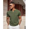imageCOOFANDY Mens T Shirts V Neck 100 Cotton Short Sleeve Casual Summer Vintage Tee ShirtArmy Green