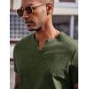 imageCOOFANDY Mens T Shirts V Neck 100 Cotton Short Sleeve Casual Summer Vintage Tee ShirtArmy Green