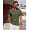 imageCOOFANDY Mens T Shirts V Neck 100 Cotton Short Sleeve Casual Summer Vintage Tee ShirtArmy Green