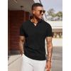 imageCOOFANDY Mens T Shirts V Neck 100 Cotton Short Sleeve Casual Summer Vintage Tee ShirtBlack