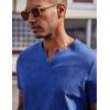 imageCOOFANDY Mens T Shirts V Neck 100 Cotton Short Sleeve Casual Summer Vintage Tee ShirtBlue