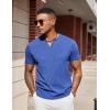 imageCOOFANDY Mens T Shirts V Neck 100 Cotton Short Sleeve Casual Summer Vintage Tee ShirtBlue