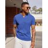 imageCOOFANDY Mens T Shirts V Neck 100 Cotton Short Sleeve Casual Summer Vintage Tee ShirtBlue