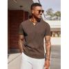 imageCOOFANDY Mens T Shirts V Neck 100 Cotton Short Sleeve Casual Summer Vintage Tee ShirtBrown