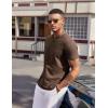 imageCOOFANDY Mens T Shirts V Neck 100 Cotton Short Sleeve Casual Summer Vintage Tee ShirtBrown