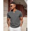 imageCOOFANDY Mens T Shirts V Neck 100 Cotton Short Sleeve Casual Summer Vintage Tee ShirtGrey