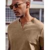 imageCOOFANDY Mens T Shirts V Neck 100 Cotton Short Sleeve Casual Summer Vintage Tee ShirtKhaki