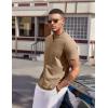 imageCOOFANDY Mens T Shirts V Neck 100 Cotton Short Sleeve Casual Summer Vintage Tee ShirtKhaki