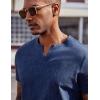 imageCOOFANDY Mens T Shirts V Neck 100 Cotton Short Sleeve Casual Summer Vintage Tee ShirtNavy Blue