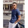 imageCOOFANDY Mens T Shirts V Neck 100 Cotton Short Sleeve Casual Summer Vintage Tee ShirtNavy Blue