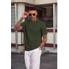 imageCOOFANDY Mens TShirt Short Sleeve Crew Neck Textured Shirts Classic Knit Pullover TeesArmy Green