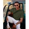 imageCOOFANDY Mens TShirt Short Sleeve Crew Neck Textured Shirts Classic Knit Pullover TeesArmy Green
