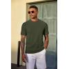 imageCOOFANDY Mens TShirt Short Sleeve Crew Neck Textured Shirts Classic Knit Pullover TeesArmy Green