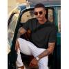 imageCOOFANDY Mens TShirt Short Sleeve Crew Neck Textured Shirts Classic Knit Pullover TeesBlack