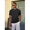 imageCOOFANDY Mens TShirt Short Sleeve Crew Neck Textured Shirts Classic Knit Pullover TeesBlack