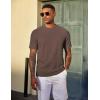 imageCOOFANDY Mens TShirt Short Sleeve Crew Neck Textured Shirts Classic Knit Pullover TeesBrown