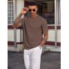 imageCOOFANDY Mens TShirt Short Sleeve Crew Neck Textured Shirts Classic Knit Pullover TeesBrown