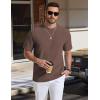 imageCOOFANDY Mens TShirt Short Sleeve Crew Neck Textured Shirts Classic Knit Pullover TeesBrown