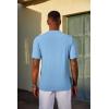 imageCOOFANDY Mens TShirt Short Sleeve Crew Neck Textured Shirts Classic Knit Pullover TeesLight Blue
